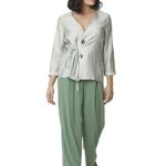 VERO MODA Womens Surplice Neck Textured Top